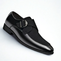 Chaussure monk strap cuir marron Zavio premium