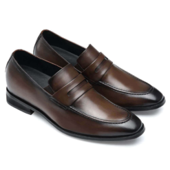 Mocassin cuir marron dégradé style italien Zavio